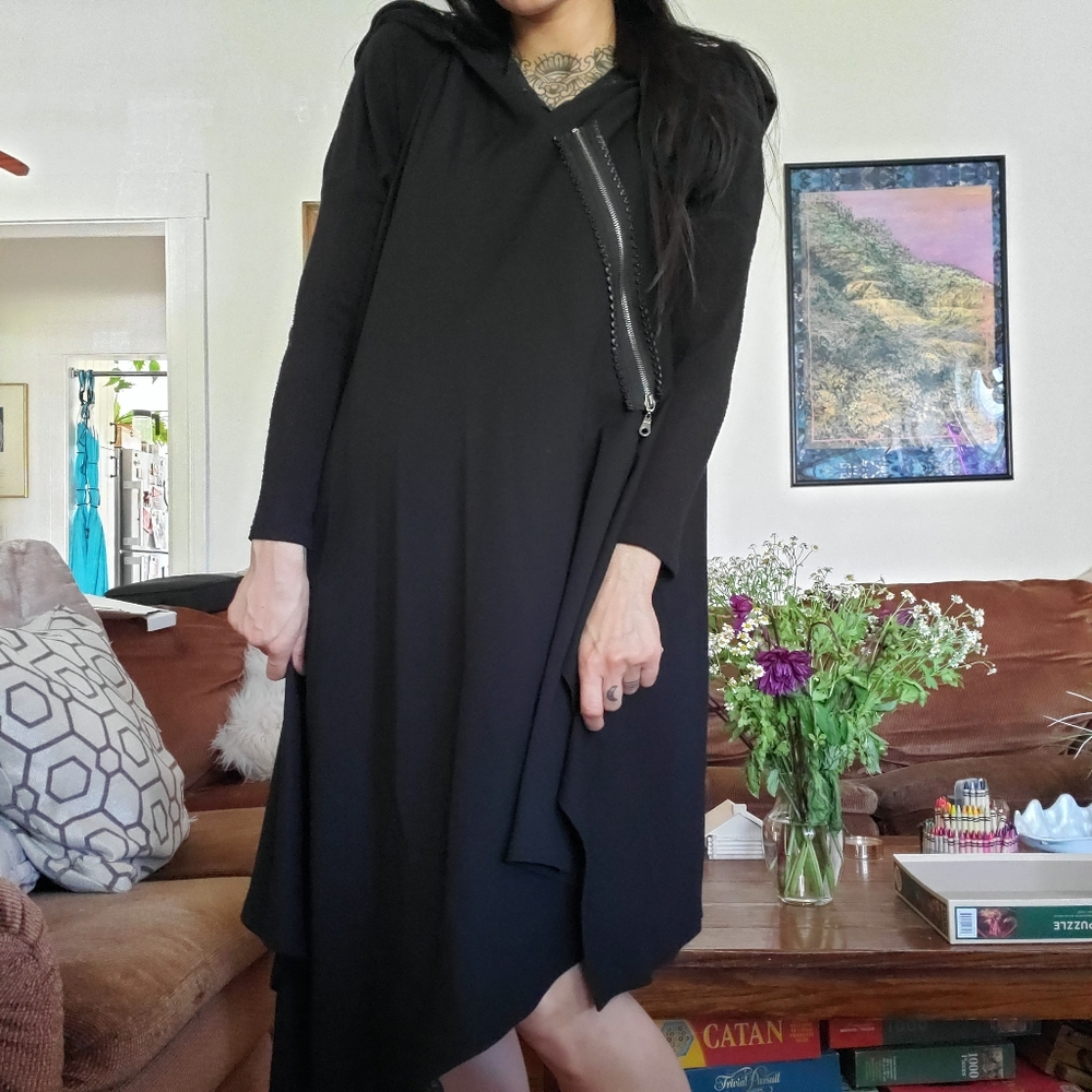Handmade Black Zip Up Coat